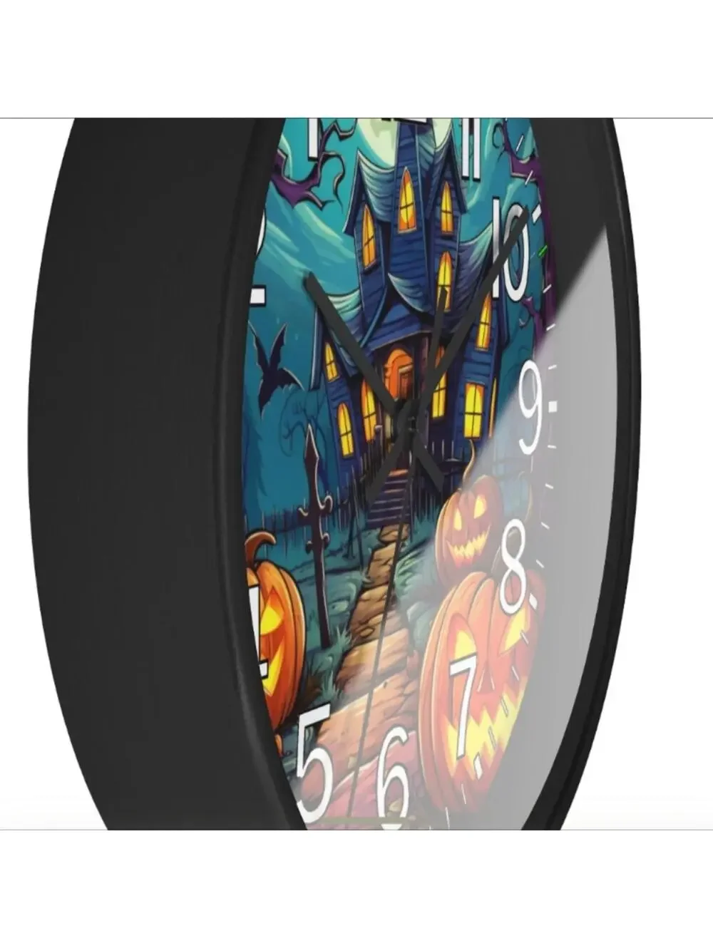 REVERSE TICKING CLOCK  Halloween Glow In The Dark Wall Clock New!